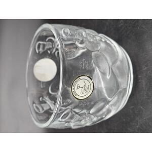 Vintage KIG Indonesia Frosted & Embossed Glass Snowman Votive Holder - 3.5"